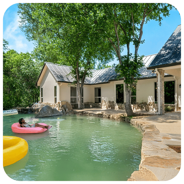 Lazy river in backyard